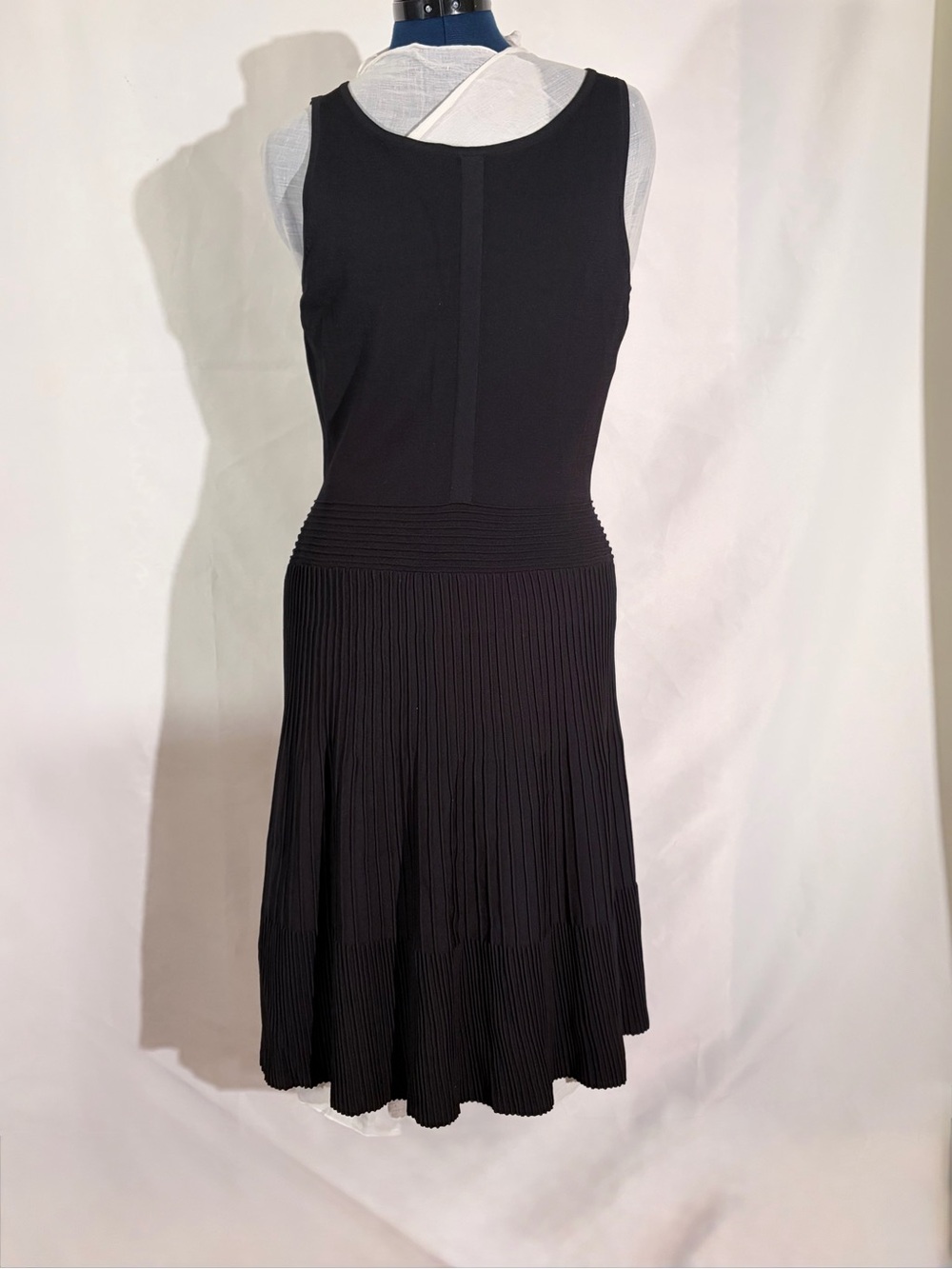Ralph Lauren Black Sleeveless Pleated-Waist Dress